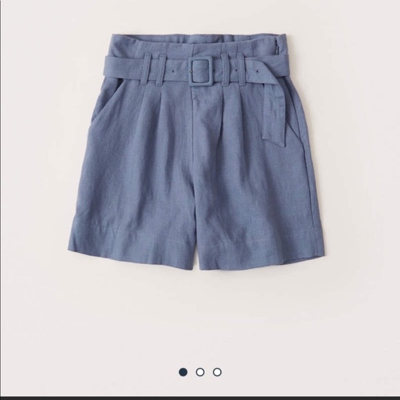 Paper bag tie in front shorts - Picture 2 of 4